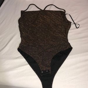 Sexy sparkly thong bodysuit